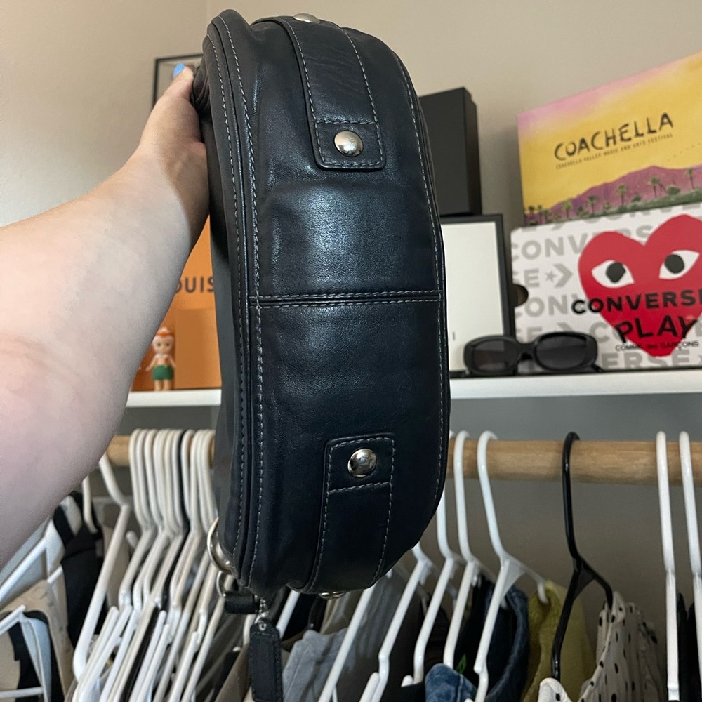 Y2K Coach Black Leather Zoe Shoulder Bag - Picture 9 of 15